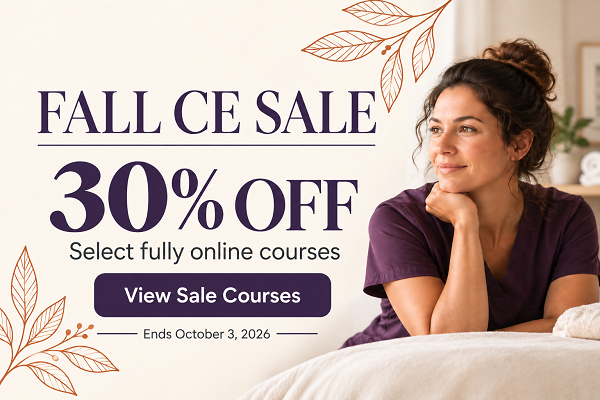Save 30% on Select Online Massage CE