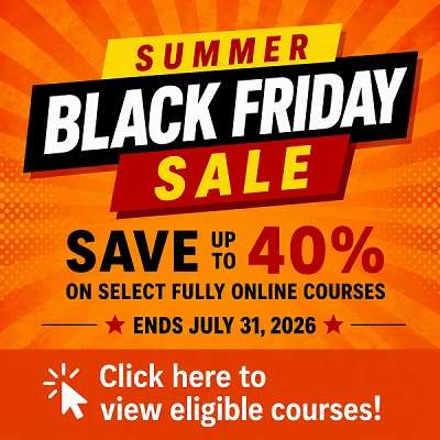 Save up to 40% on select online courses
