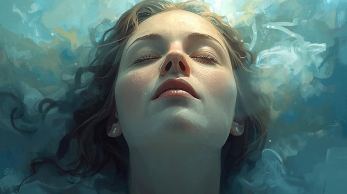 Watercolor portrait of woman working through a healing crisis