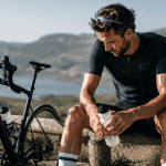 Athlete recovering after cycling training