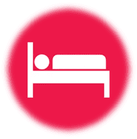 Symbol of person sleeping in bed