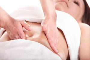 Massaging the abdominal area can help improve your client's breathing as well as relieve low back pain.
